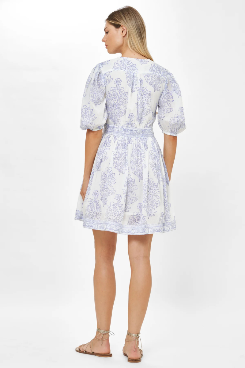 Oliphant, V-Neck Puff Mini - Amadora Blue