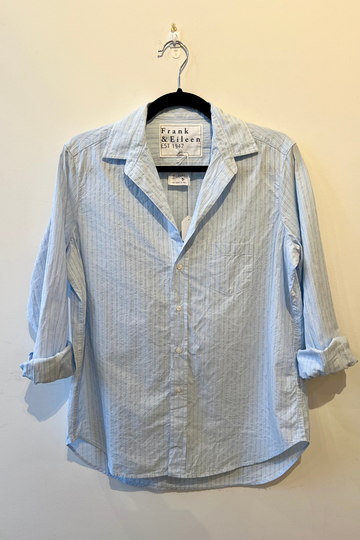 Frank & Eileen, Eileen Relaxed Button-Up Shirt- French Blue Stripe/Glitter