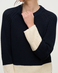 Velvet, Shay Chunky Pima Cotton Sweater - Navy