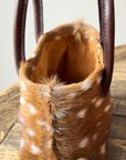 CM, Handmade Hair on Leather Tote Bag- Mini