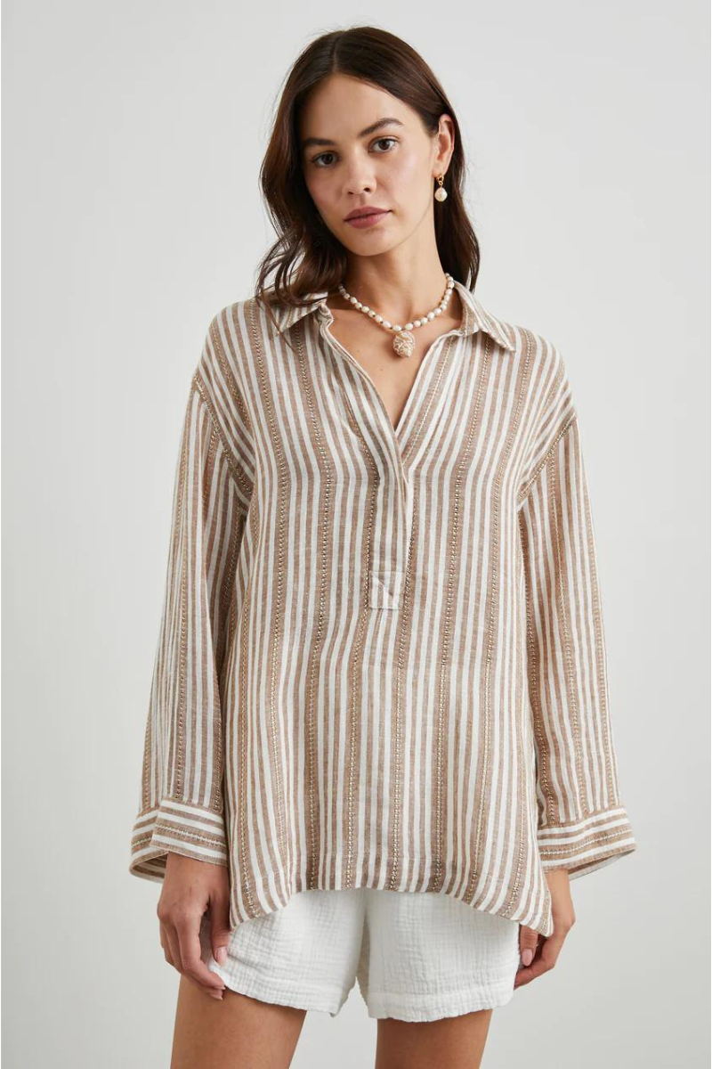 Rails, Banks Linen Shirt- Palo Santo Stripe