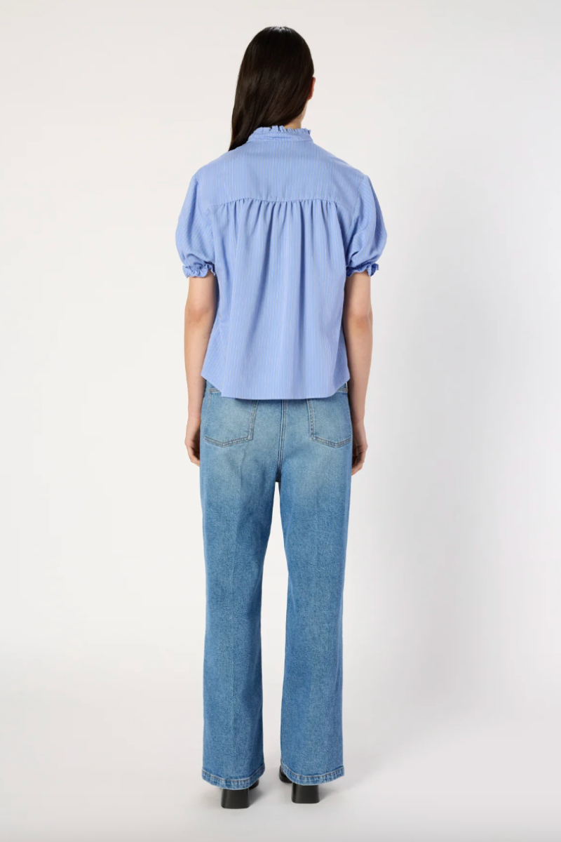 Gerard Darel, Amira Ruffled Stripe Blouse