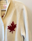 Varsity Cardigan-Red Maple Leaf