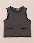 Oats & Rice, Cottage Pocket Cashmere Tank - Charcoal
