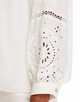 Velvet, Libby DS Viscose Eyelet Top- Cream