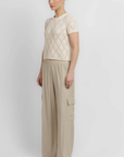 White & Warren, Cotton Pointelle Top-Ivory