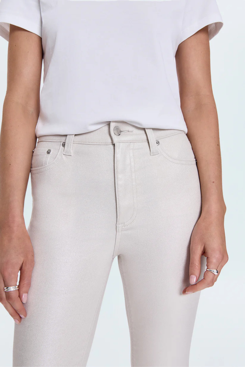 Pistola, Lennon High Rise Crop Boot Pant - Ivory Luster
