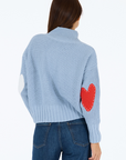 Kerri Rosenthal, Marlow Imperfect Heart Sweater- Steel blue