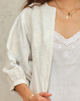 M.A.B.E, Averi Embroidered Jacket- Ivory