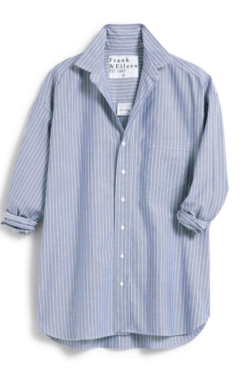 Frank & Eileen, Shirley Oversized Button-Up Shirt- Navy Stripe