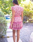 Bell, Olivia Mini Dress- Pink Print