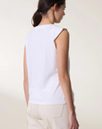 Leon & Harper, Dode Sleeveless T-Shirt-White