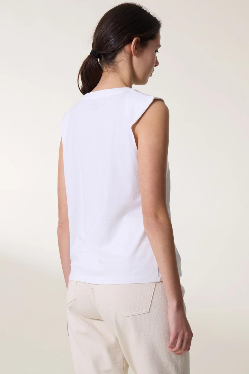 Leon & Harper, Dode Sleeveless T-Shirt-White