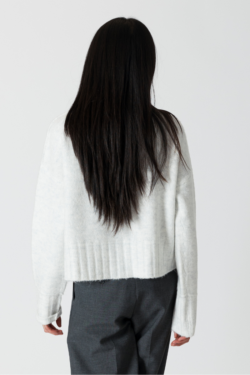 Lyla & Luxe, Calli Mockneck Sweater-Ice Grey