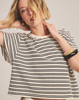 Velvet, Brissa Stripe Terry Top