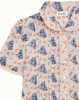 M.A.B.E, Aster Print Collar Short Sleeve Top-Mutli