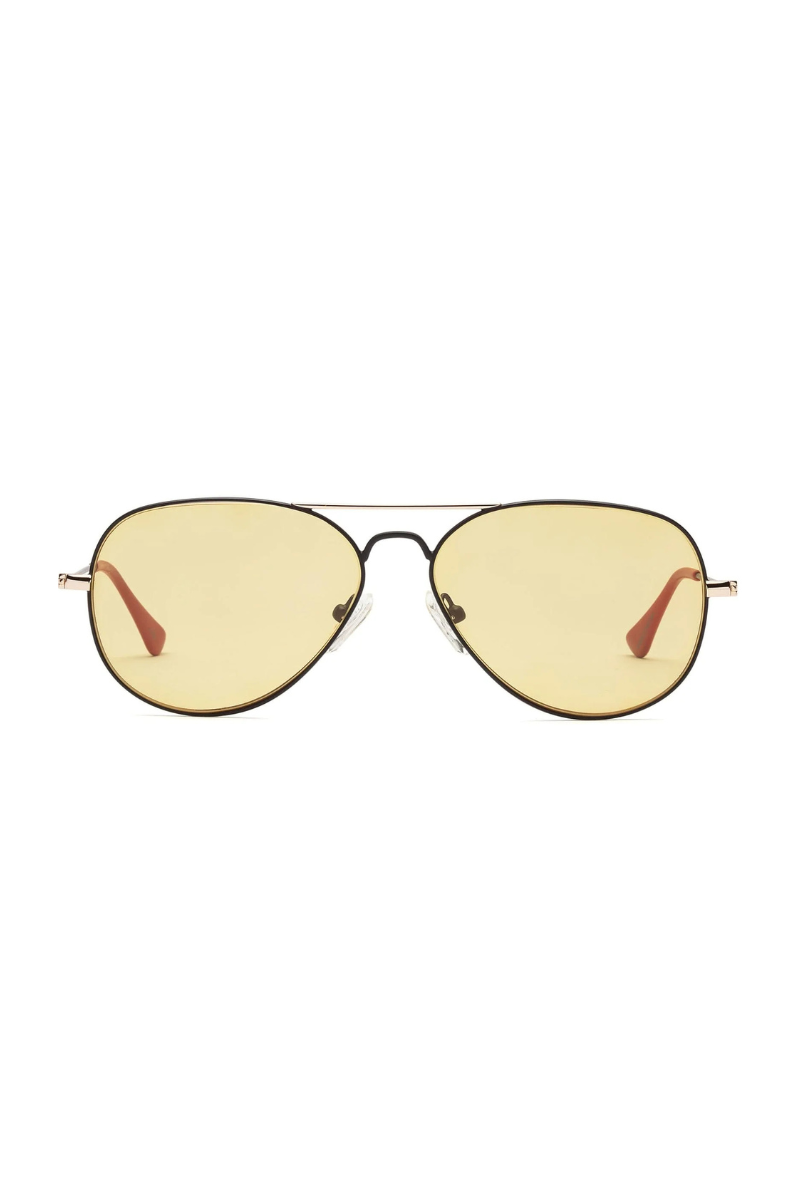 Caddis, Mabuhay Tinted Readers - Matte Black/Matte Gold with 50% Amber Lens