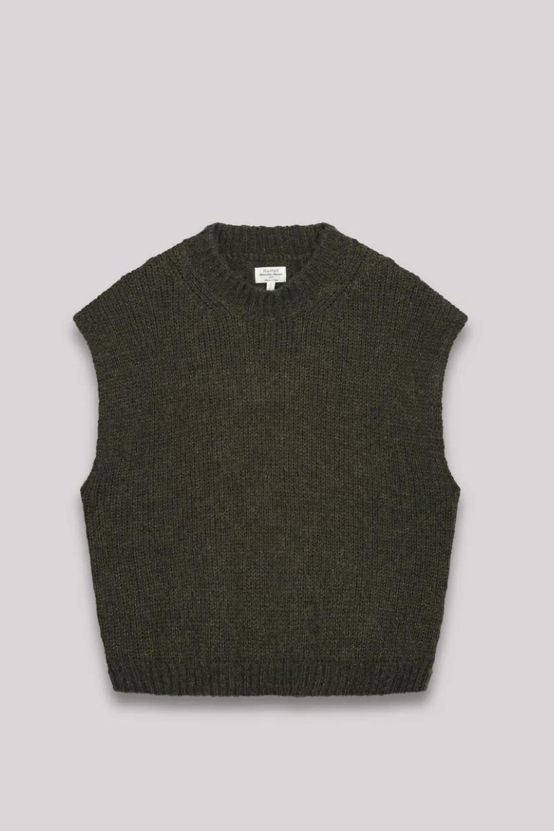 Hartford, Maori Knit Pullover- Army & Gold