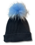 Cashmere Ribbed Hat with Pom Pom