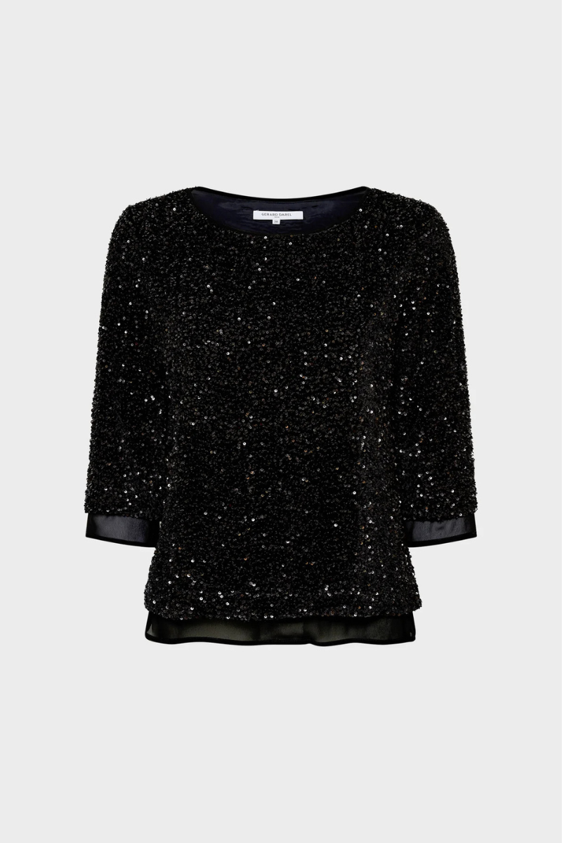 Gerard Darel, Alienor Sequin evening top - Noir