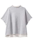 Frank & Eileen, Audrey Funnel Neck Capelet-Heather Grey Melange