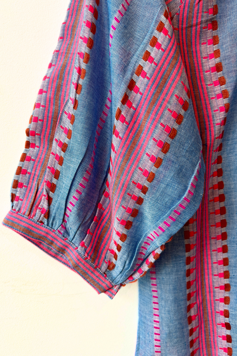 La Plage, Luna Dress-Woven Chambery Print