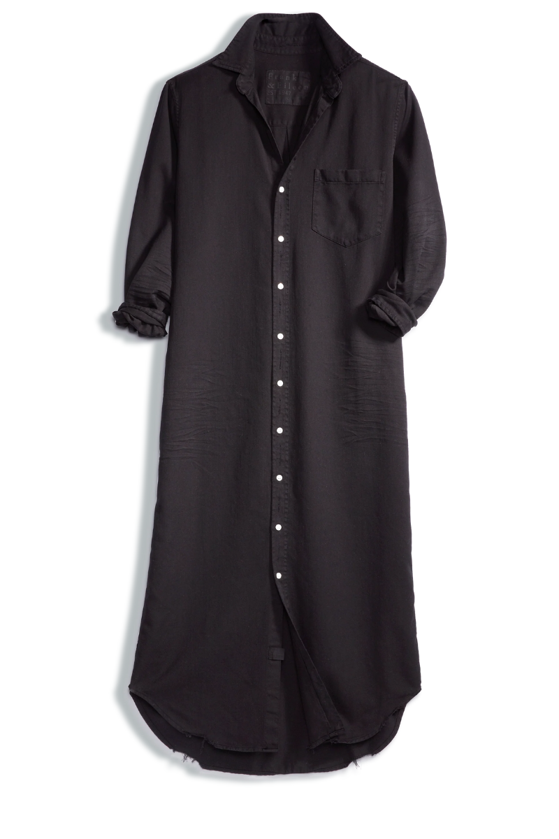 Frank & Eileen, Rory Maxi Denim ShirtDress-Black