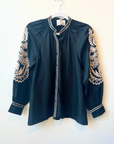 Benaras, Silk Shirt -Black/Ecru