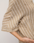 0039 Italy, Hollie Linen Striped Blouse