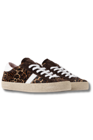 D.A.T.E. Hill Low Leopard Sneakers-White