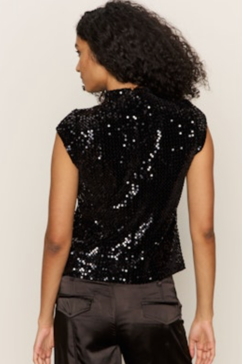 Sanctuary, Funnel Neck Sequin Top