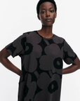 Marimekko 262, Pisteinen Unikko Jersey Dress - Black and Dark Grey