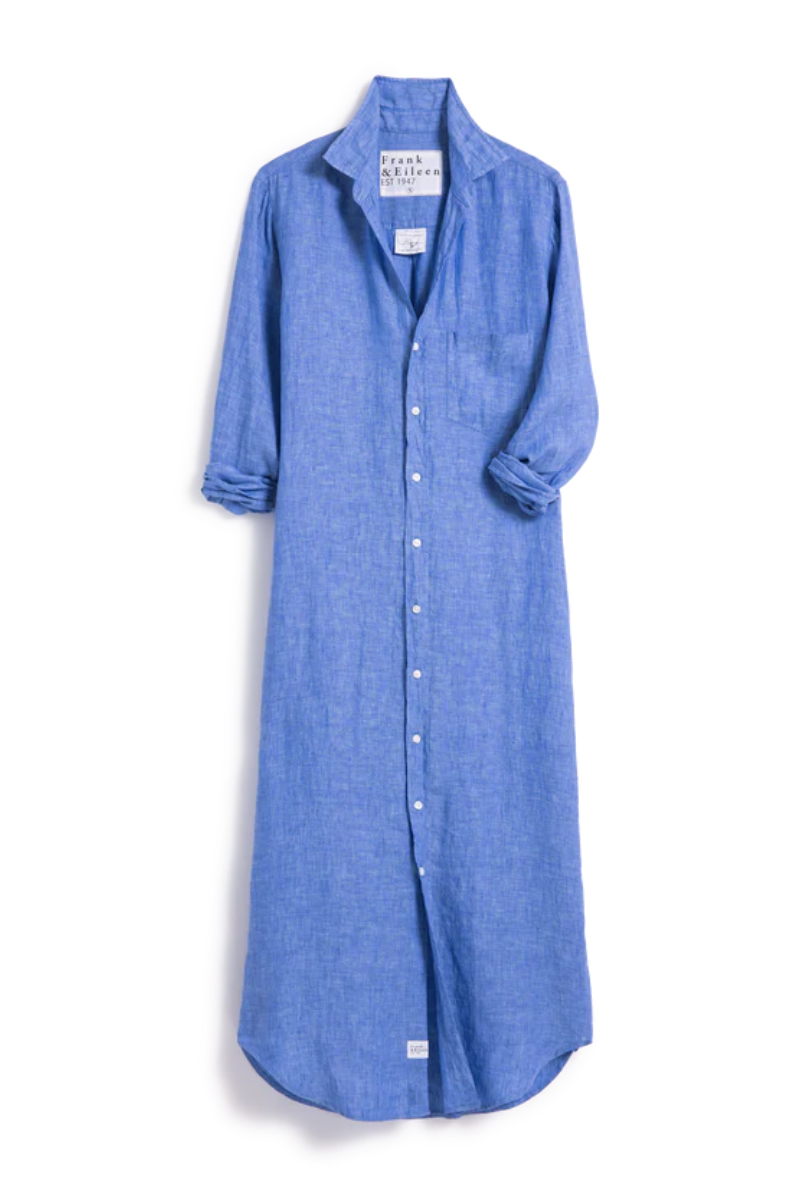 Frank & Eileen, Rory Maxi Shirtdress, Classic Linen-Blue