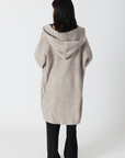 Lyla & Luxe, Darla Long Hooded Ribbed Coat-Driftwood