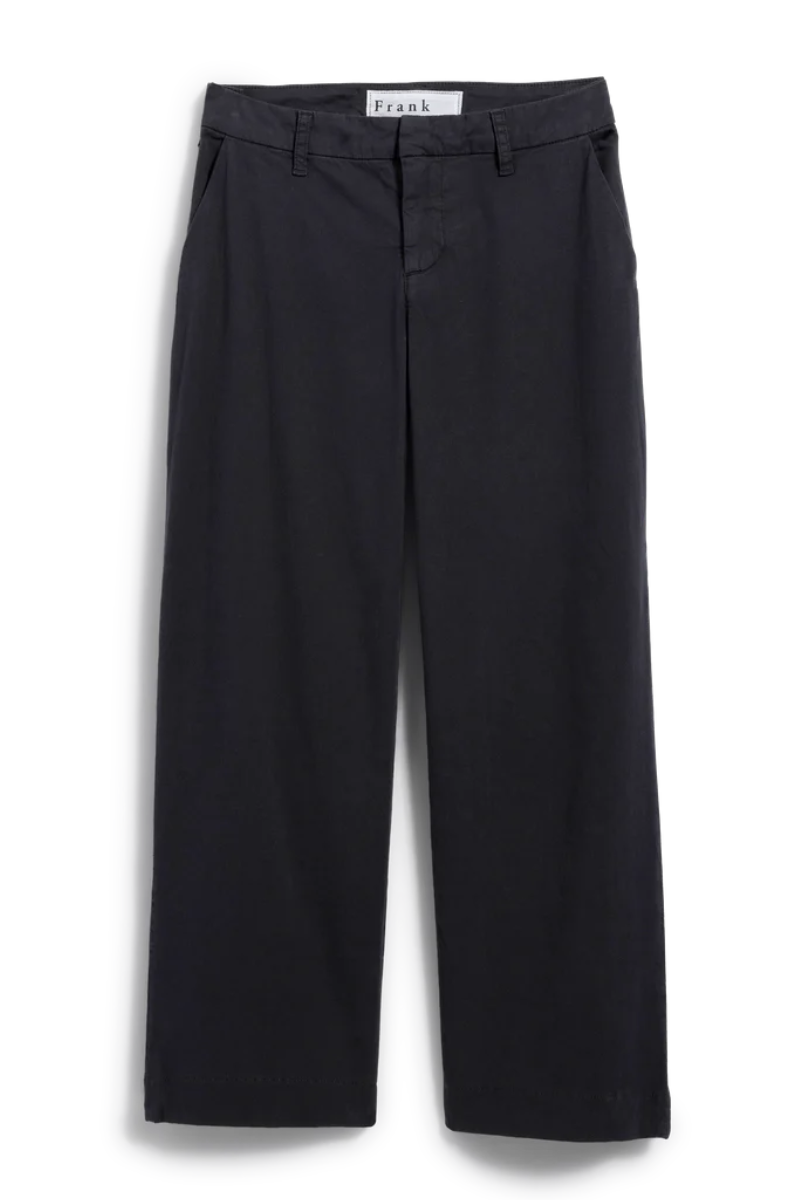 Frank & Eileen,  Westport Italian Wide Leg Chino- Washed Black