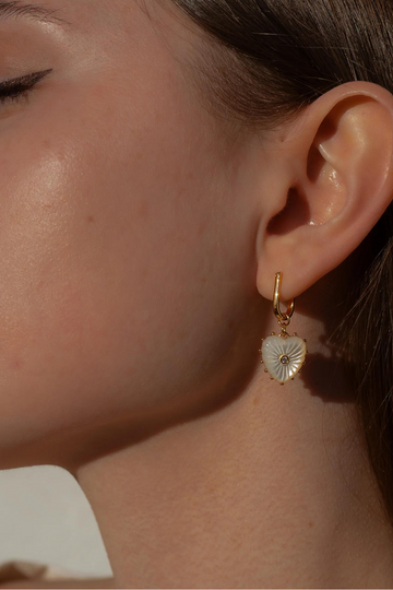 Thatch, Isabel Mother of Pearl Heart Earrings