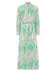 Mirto, Shirt dress with Brushstroke Print- Green