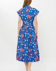 Oliphant, Belted Shirt Dress- Fleur Blue