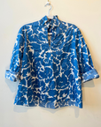 Aequamente, 100% Cotton Shirt- Blue Flowers