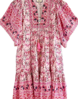 Bell, Angelina Mini Dress- Pink Print