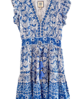 Bell, Brooke Mini Dress- Blue Print