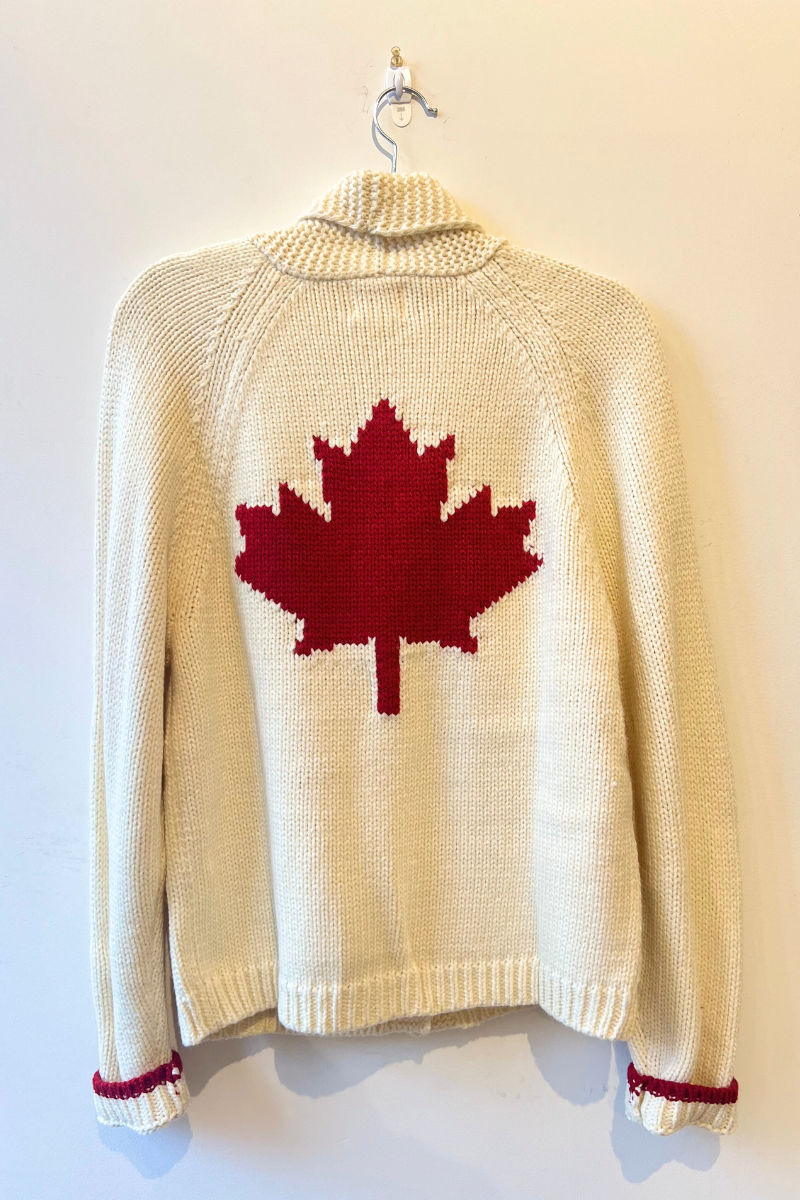 Varsity Cardigan-Red Maple Leaf