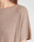 Splendid, Georgie Short Sleeve Rib Sweater - Tawny Heather