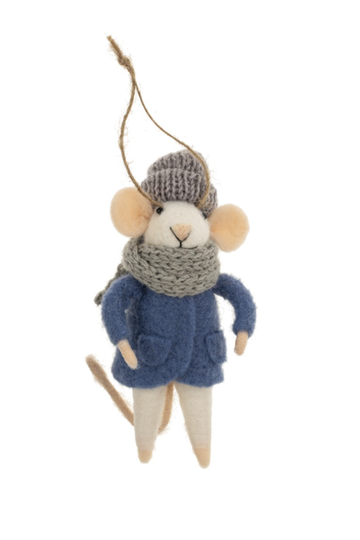 Indaba, Cozy Cora Mouse Holiday Ornament