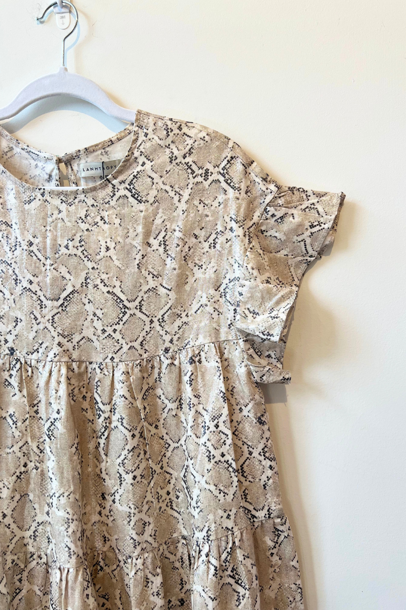 Lanhtropy, Sun Tiered Short Dress-Snake