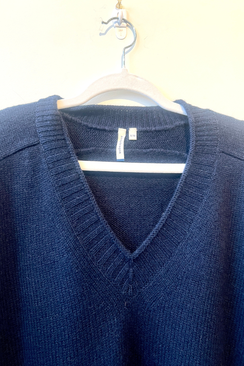 Cashmere Varsity V-Neck Sweater