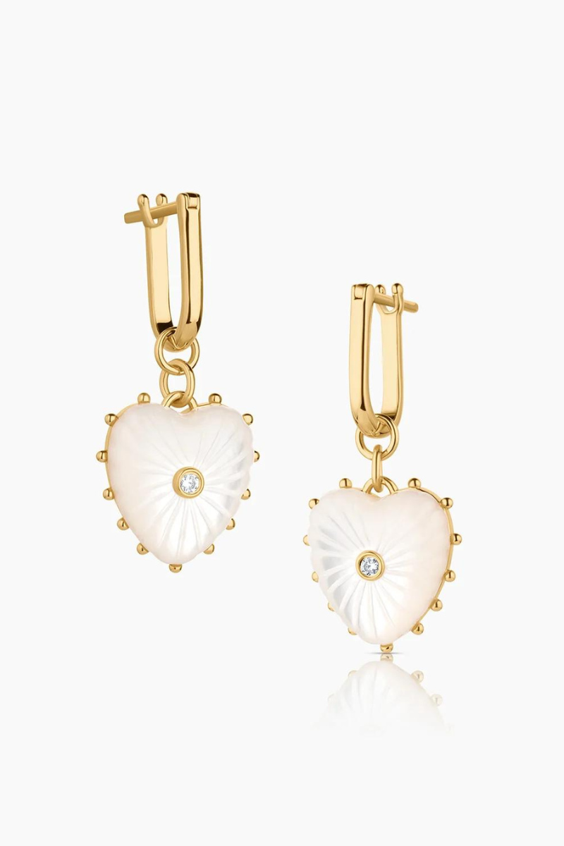 Thatch, Isabel Mother of Pearl Heart Earrings