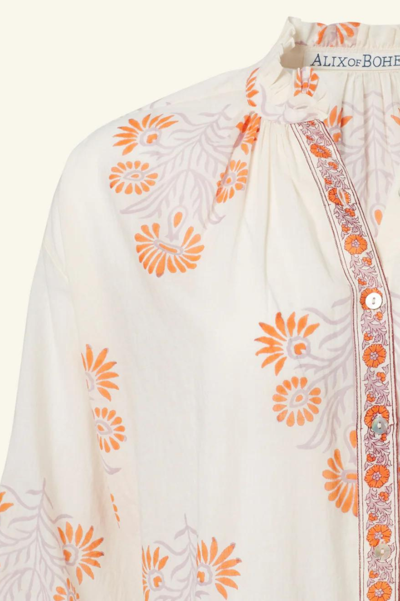 Alix Of Bohemia, Poet Papaya Aster Blouse