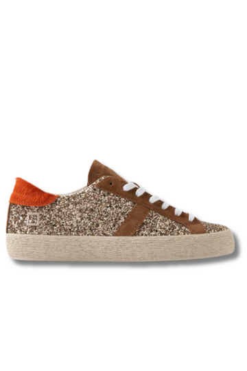 D.A.T.E., Hill Low Glitter Sneakers-Bronze