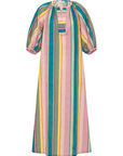 Mirto, Multicolour Cotton & Linen Striped Kaftan